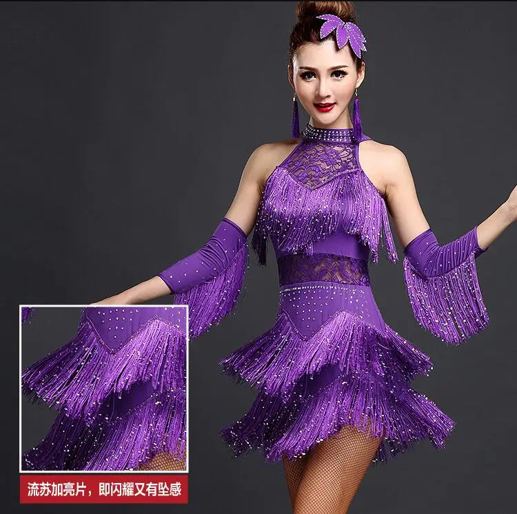 New 2018 Latin Dance Dress Women/Girls/Lady New Sexy Fringe Salsa/Ballroom/Tango/Rumba/Samba/Latin Dresses For Dancing