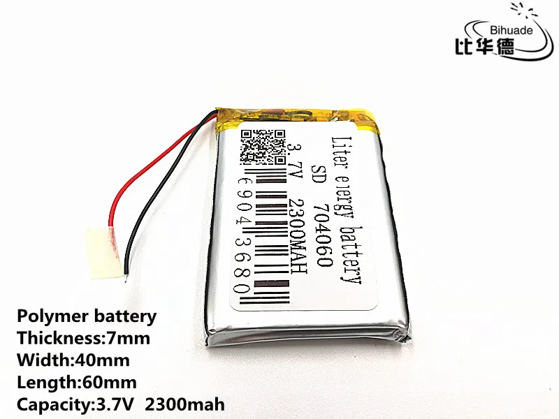 5pcs/lot Good Qulity 3.7V,2300mAH,704060 Polymer lithium ion / Li-ion battery for TOY,POWER BANK,GPS,mp3,mp4