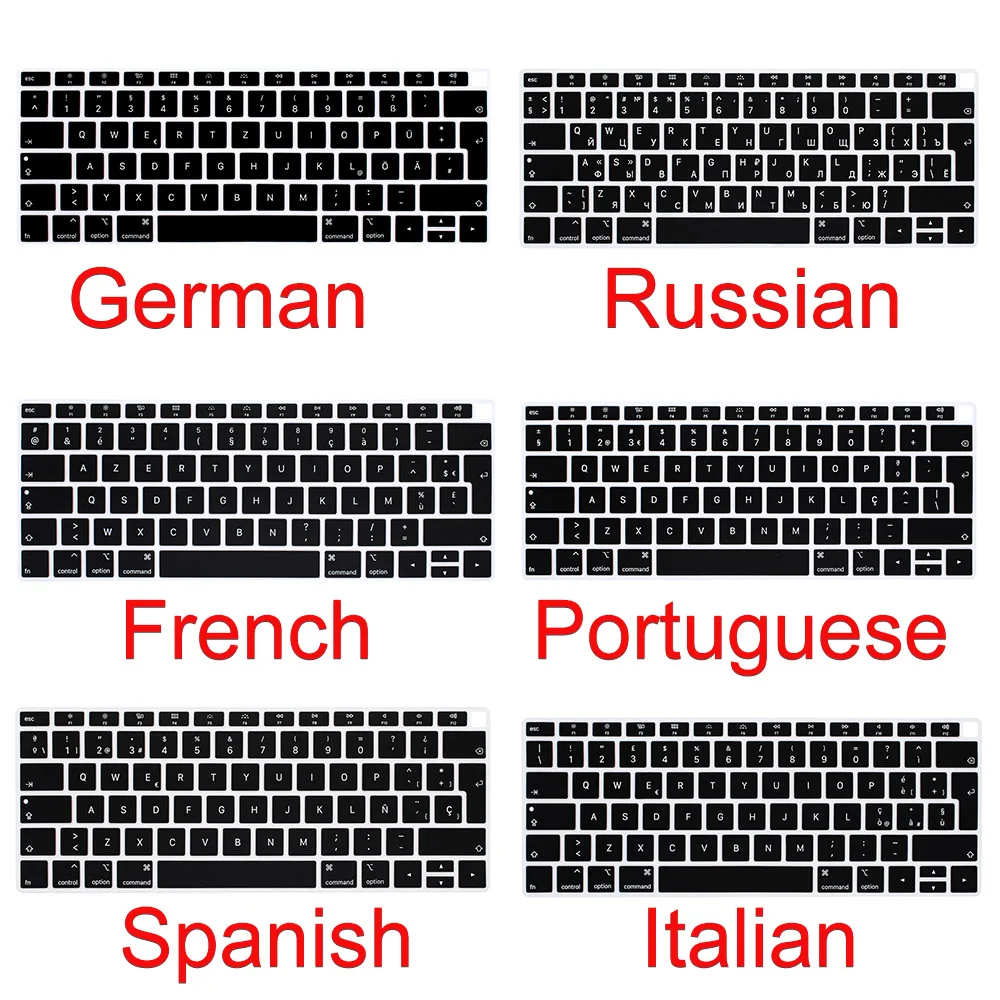 

Redlai Silicone Soft Keyboard cover For 2018 New Macbook Air 13 Model A1932 Retina & Touch ID EU Verstion Spanish Italian