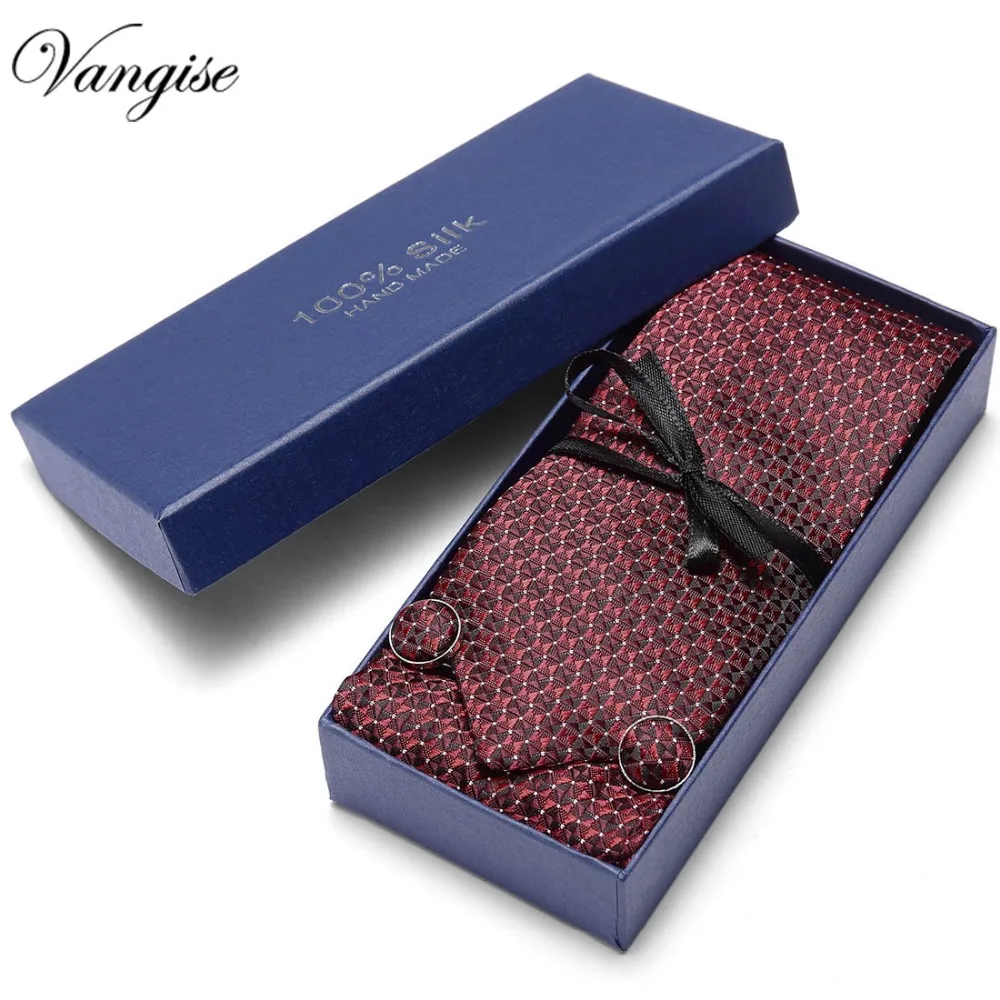 Hediye kutusu 2022 yeni 7.5cm erkek kravat ipek Vangise 35 renkler Paisley kravatlar erkekler düğün İş stil Dropshipping kravat seti