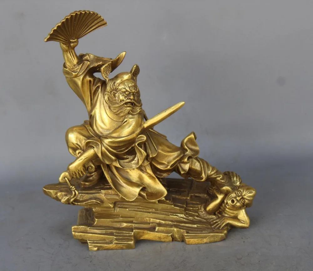 

China Myth Immortal Zhong Kui God Catch Demon brass Statue