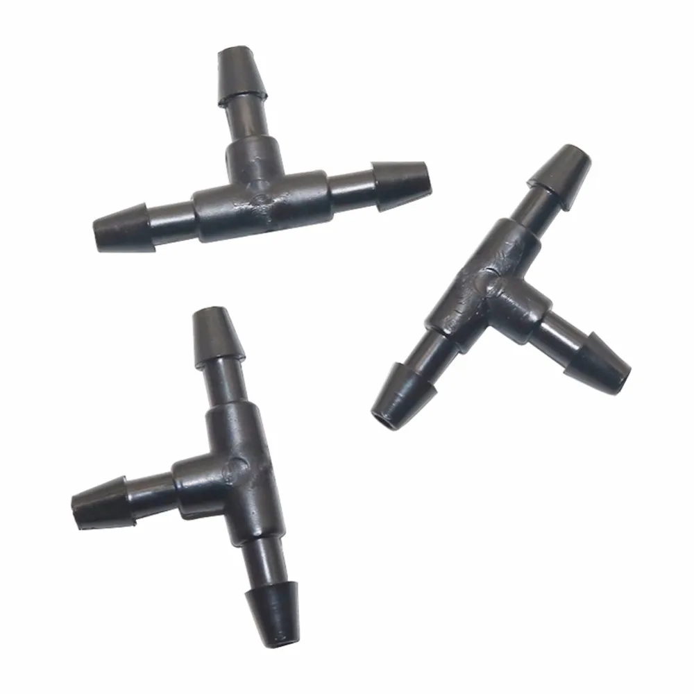 50 Stück Gartens ch lauch 3/5mm Stacheldraht gleich T-Stück Stecker für Innen durchmesser 3 mm Schlauch Verbindung Kunststoff Garten Bewässerung T-Stück