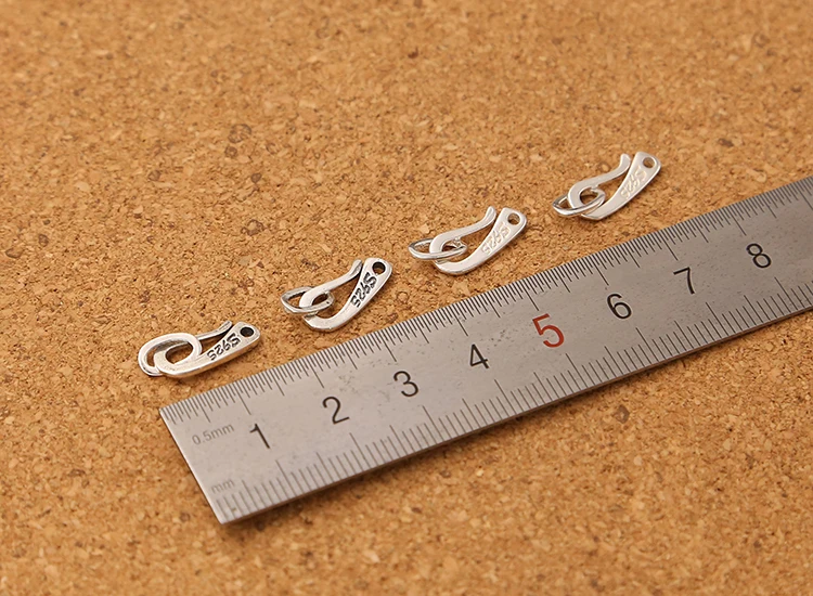 Handmade 100% 925 Silver Clasp and Hook DIY Bracelet Class Hook Sterling Silver Jewelry Findings Clasp and hook - view 2