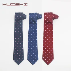 European style gentlemen neckties fashion casual polka dot polyester tie 8 cm cravat men slim gravata