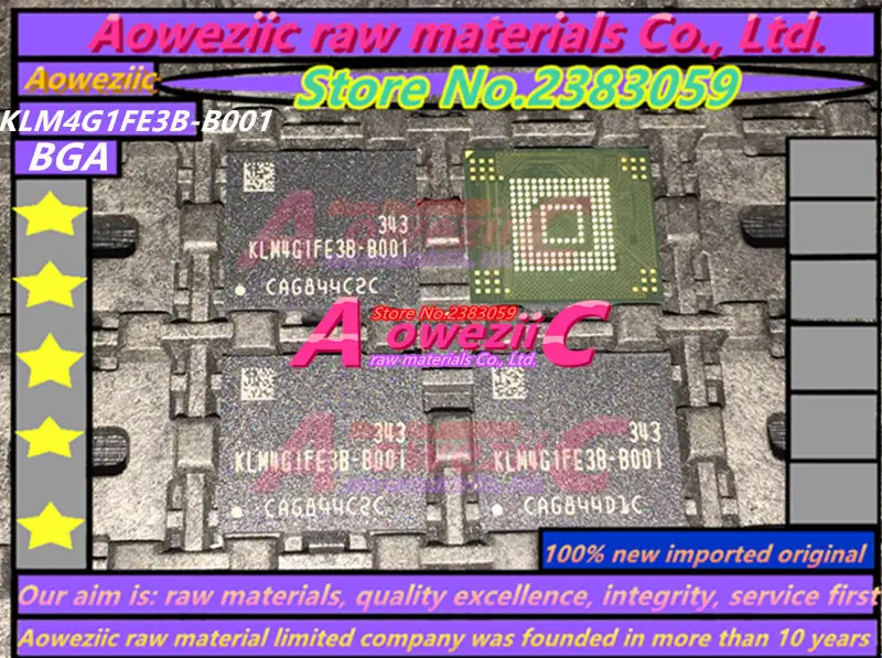 Aoweziic  100% new original   KLM4G1FE3B-B001  BGA   4G Memory chip   KLM4G1FE3B B001