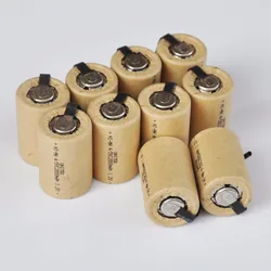 10-16PCS 4/5SC 1.2V Rechargeable Battery 2000mah 4/5 SC Sub C ni-mh nimh cell with welding tabs for electric drill screwdriver