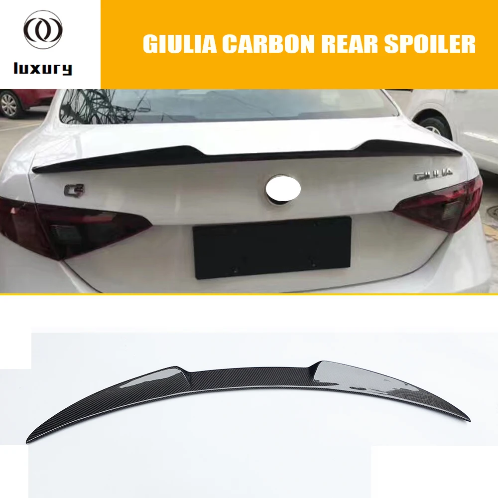 Carbon Fiber Rear Trunk Boot Wing Spoiler for Alfa Romeo Giulia 2017 up