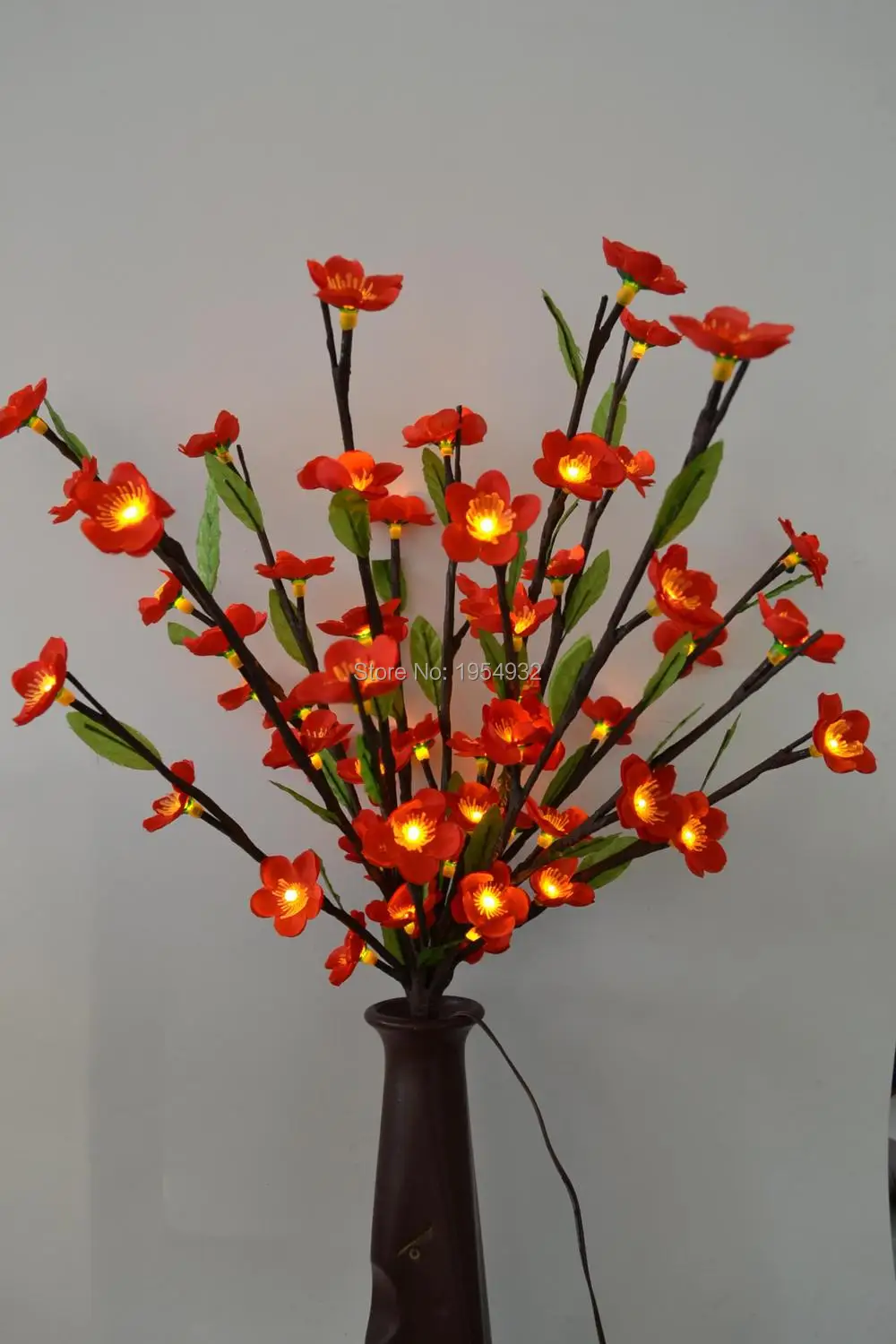 LED Cherry Blossom Branch Light  with Green Leaf 20\