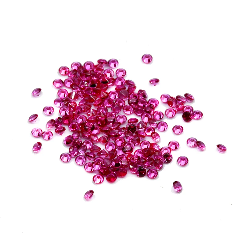 

0.8mm to 3mm 5# red color artificial ruby round shape corundum for jewelry making