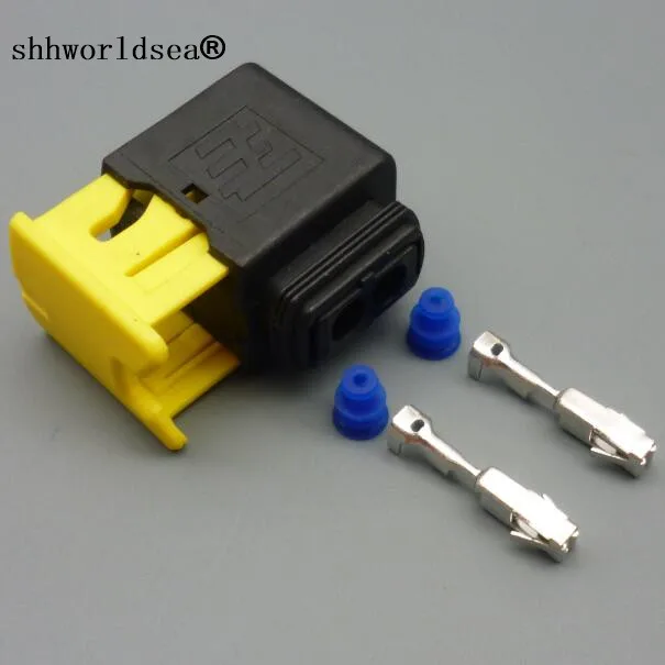 

shhworldsea 2/5/10/30/50/100sets 2 pin 3.5mm car waterproof connector auto wire harness connector plug 2-1418483-1