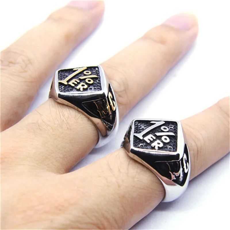 1% MC Biker Ring 316L Stainless Steel Jewelry Fashion Motorcycles Ring