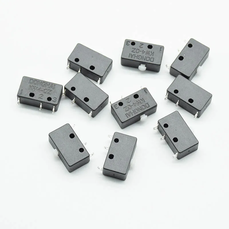 5pcs black 3 pins Micro limit switch KW4-0Z Jog one open and one closed Stroke switch argon arc welding accessories