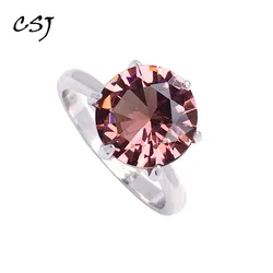 CSJ Classic Design Zultanite Ring Sterling 925 Silver Created Sultanite Color Change  Fine Jewelry Women Party Wedding Gift