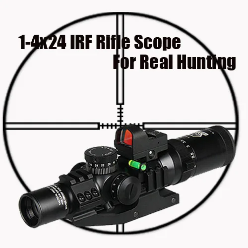 New Arrival 1-4x24 IRF Tactical Rifle Scope With 1X Mini Red dot Scope For Hunting Shooting HS1-0292