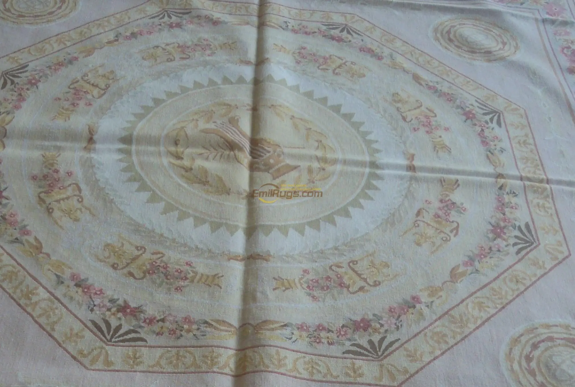 Elegant Floral Antique Handknotted  Wool Aubusson  Carpet Handmade Sofa Floor Use Natural Sheep Wool