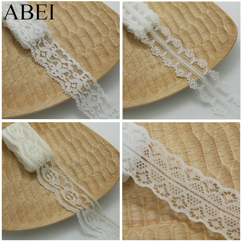 30yards/lot No Elastic Lace Ribbon DIY Wedding Party Dress No-Stretch Lace Fabric Trims Handmade Baby Favor Scrapbooking Decors