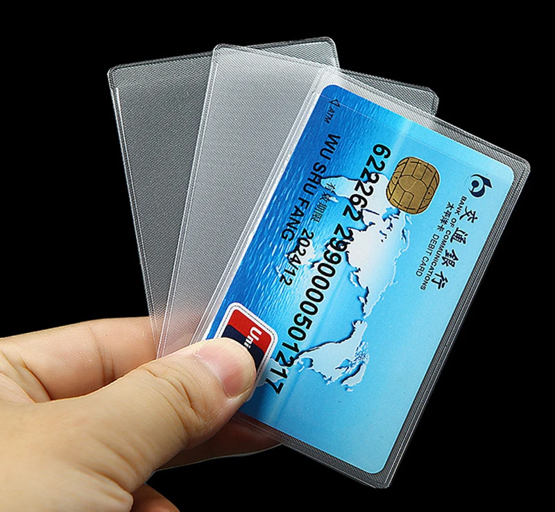 2000pcs ID Credit Card Sleeves Card Slip Case Sleeve Protective Protector Polyethylene Holder Half Transparent