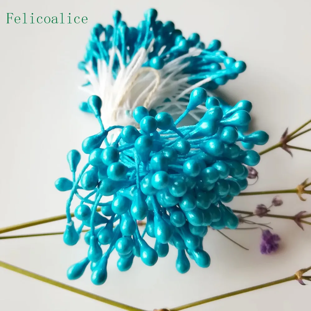 3mm 500 stücke Perle Blume Staubblatt Stempel Kuchen Dekoration Für DIY Doppel Köpfe Floral Staubblatt Für DIY Hochzeit dekoration – Detail 27