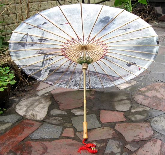 Free shipping chinese landscape painting umbrella rain-proof and sunshade drama props umbrella oiled paper umbrella