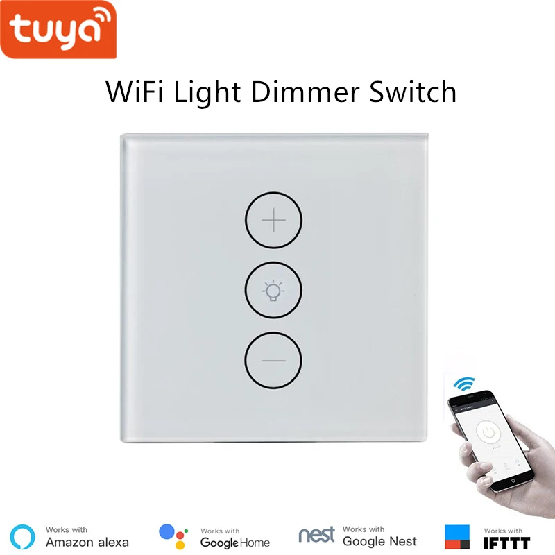 Tuya App remote control LED light dimmer switch wifi dimming panel switch 110V 220V google home compatible for smart home