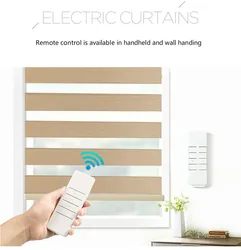 Window Blinds Remote Control Automatic Electric Zebra Blinds Curtain Roller Blinds Fabric Ceiling Installation