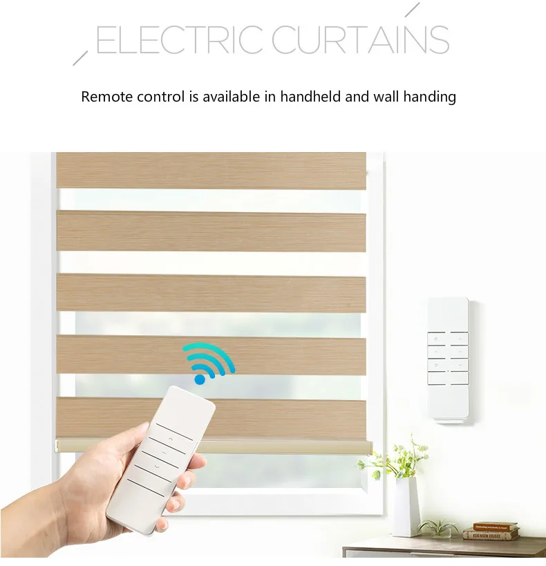 Window Blinds Remote Control Automatic Electric Zebra Blinds Curtain Roller Blinds Fabric Ceiling Installation