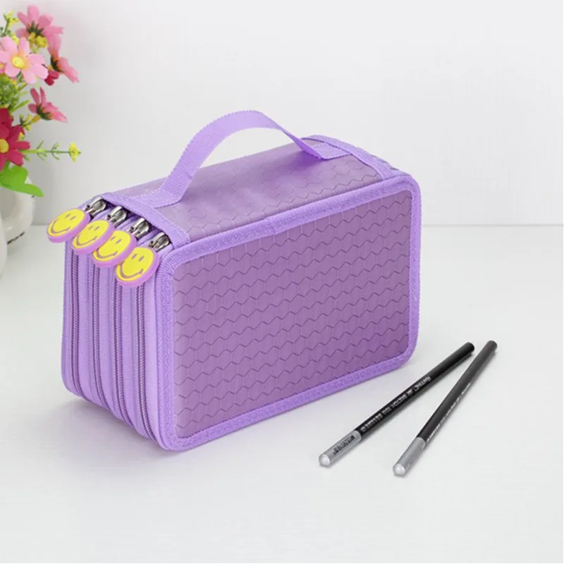 Korean Stationery Cartoon Pencil Bag Oxford Cloth Boys Girls Brush Box 72 Holes Sketch Pencil Case 6 Colors Available Penalt