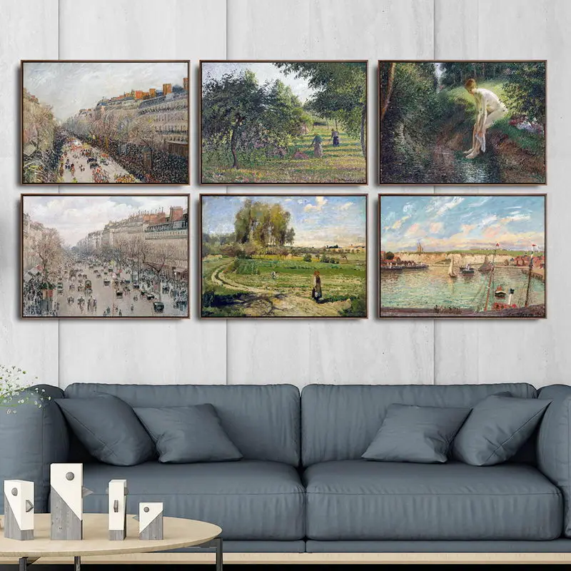 Home Decoration Art Wall Pictures  Poster Print Canvas Printings Paintingsn French Camille Pissarro Crystal Palace