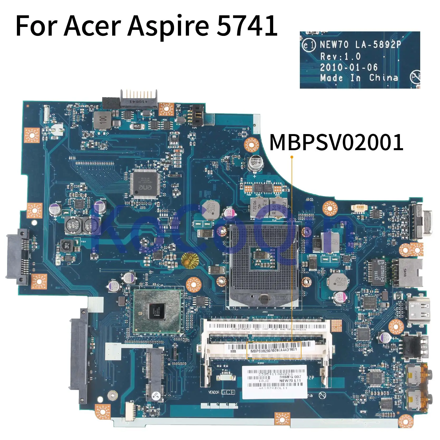 LA-5892P For Acer Aspire 5741 5741ZG NV59C Laptop Motherboard MBWJU02001 MBTZ90200 MBPSV02001 NEW70 HM55 DDR3 Notebook Mainboard