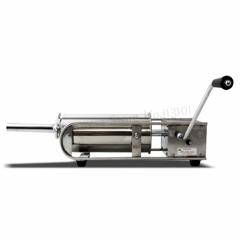 Horizontal 3L Sausage Stuffer Stainless Steel Sausage Maker Meat Filling Machine Spanish Churros Maker Household/Commercial