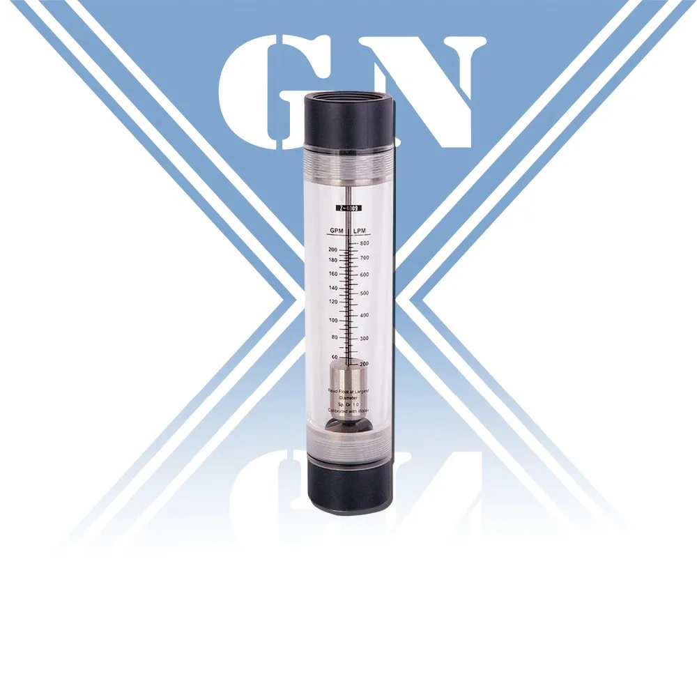 G2 diameter 50-150 GPM flow range and glass material rotor flow meter