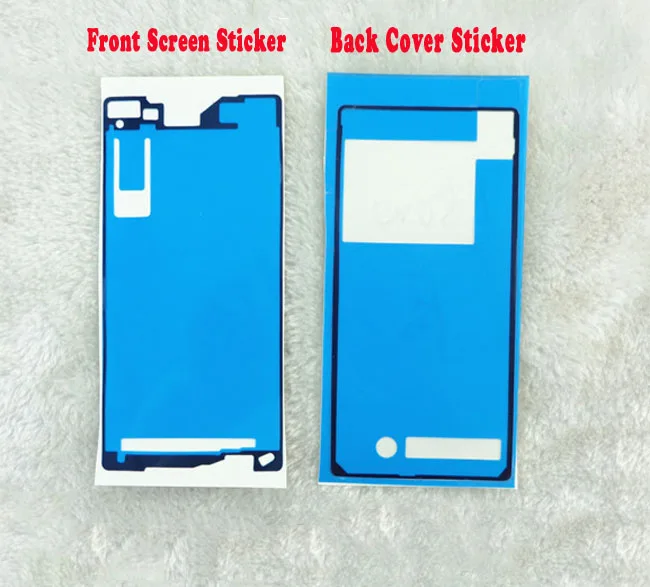 100% New Housing Front Screen Sticker + Battery Back Cover Sticker Adhesive Tape For Sony XPERIA Z2 L50W D6503