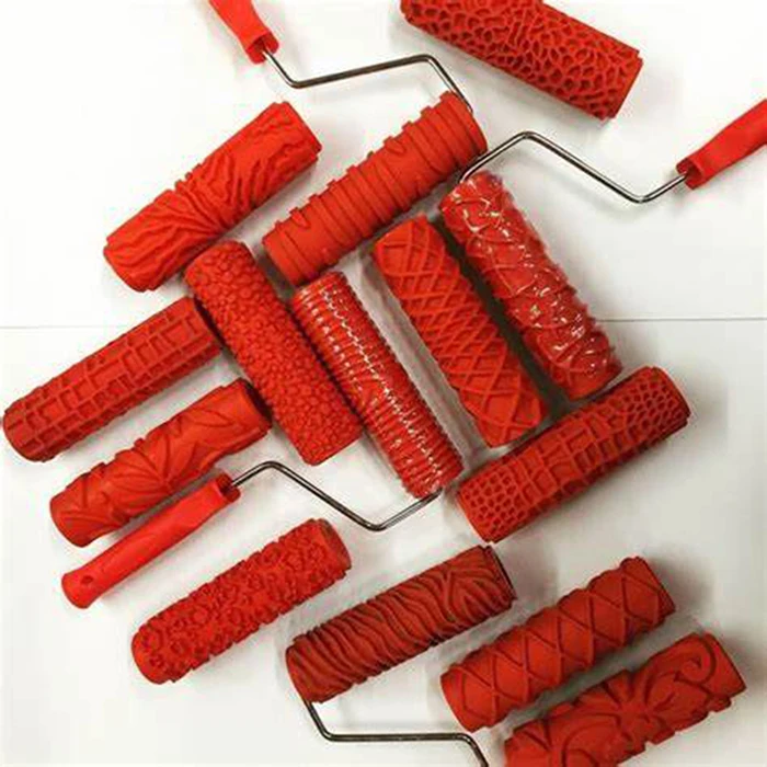 Decorative Paint Roller Pattern Embossed Texture Painting Tools for Wall Airless Pintura Machine Household Brush Rubber 324T