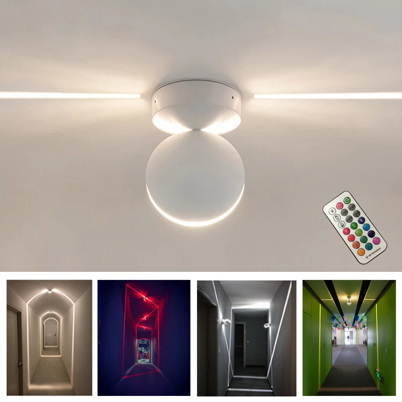 RGB indoor led wall lamp, surface mounted led wall sconce liner Stage effect lamp Aisle Bedroom Decorative Lighting 85-265V