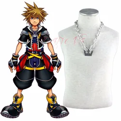 Cafiona Alloy Necklace Kingdom Hearts Sora Cosplay Accessory Pendant Necklace Silver Color Jewelry