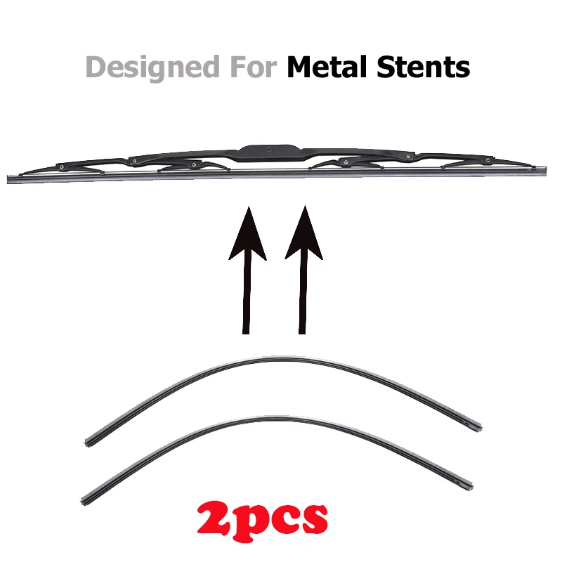 2Pcs Auto pojazd wkładka miękki pasek gumowy wkład do metalowej ramy hak typu U wycieraczki szyby 6mm 8mm 14 "16" 22 "24" 26"