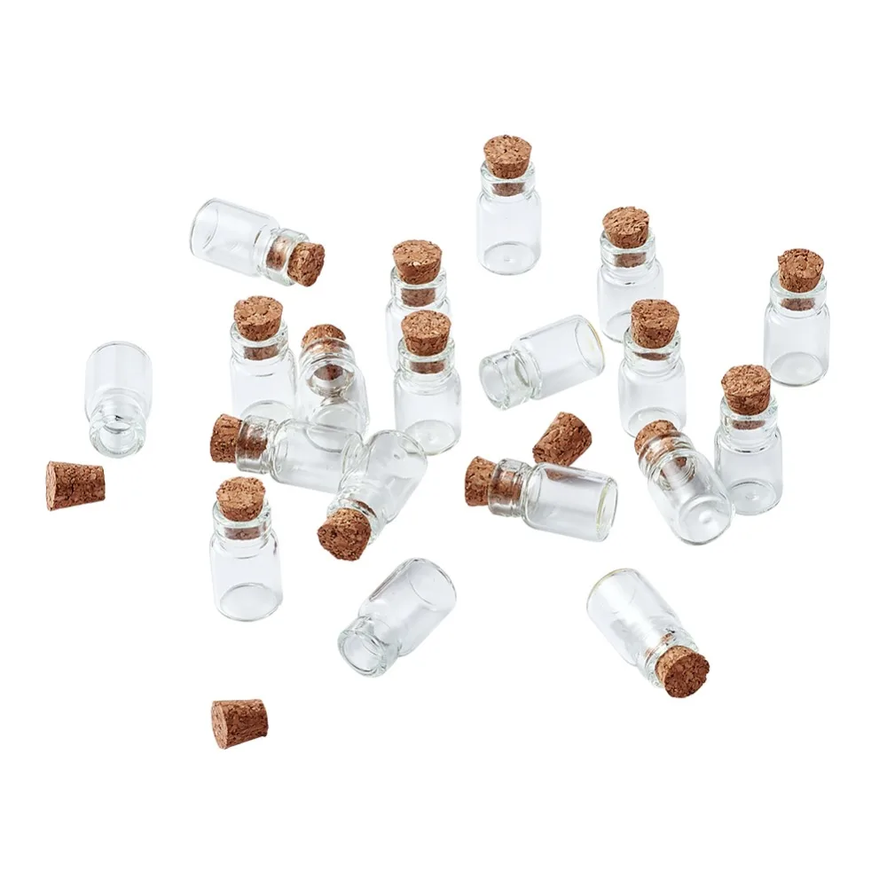 20pcs Mini Clear Glass Bottles for Bead Storage Jewelry Special Gift Containers Jar Container Bottle for Party Decor F60