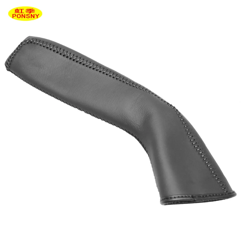 PONSNY Car Handbrake Covers Case for Mazda 3 2008-2010 Genuine Leather Auto Handbrake Grips Lever Cover
