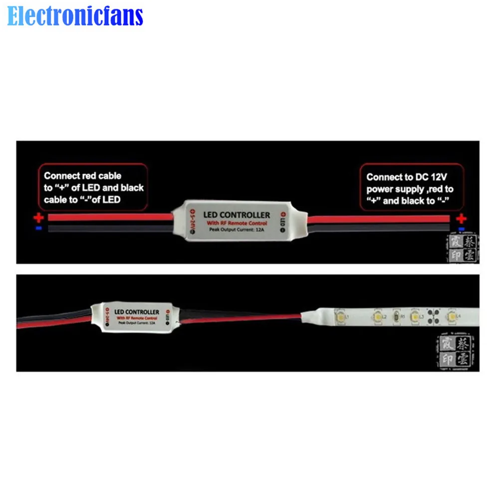 Atenuador de tira Led en línea, módulo de interruptor Led de velocidad brillante de 10 niveles, regulador de voltaje, Control remoto inalámbrico RF