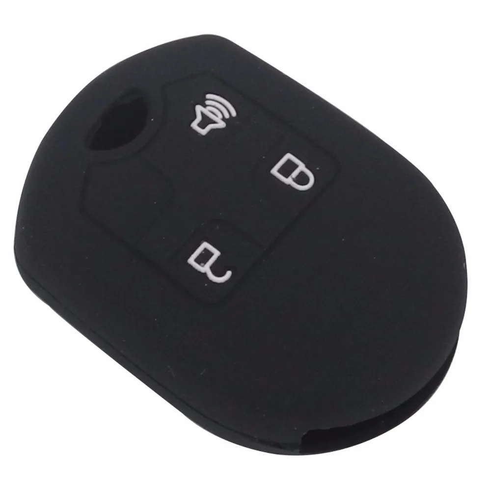 jingyuqin 3 Buttons Silicone Car Key Cover Case For Ford Flex F150 F250 F350 F450 Explorer Edge Mustang Expedition Taurus Fusion