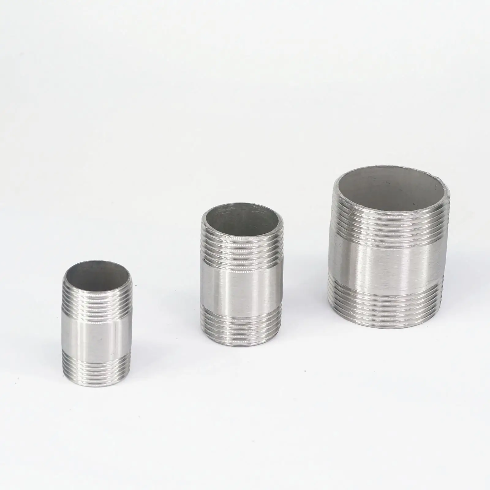 

1" 1-1/4" 1-1/2" 2" 2-1/2" 3" 4" BSPT Male Barrel Nipple 304 Stainless Steel Equall Round Pipe Fitting Connector