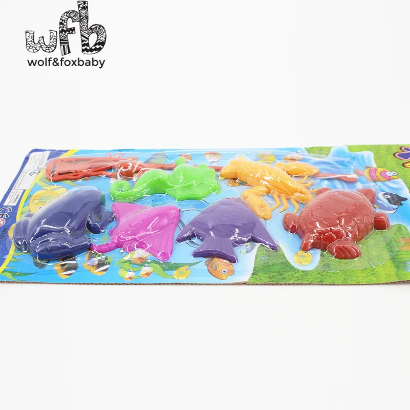 Retail 6pcs/pack magnetic fishing game 5fishes model Baby infant Educational Toys intelligence