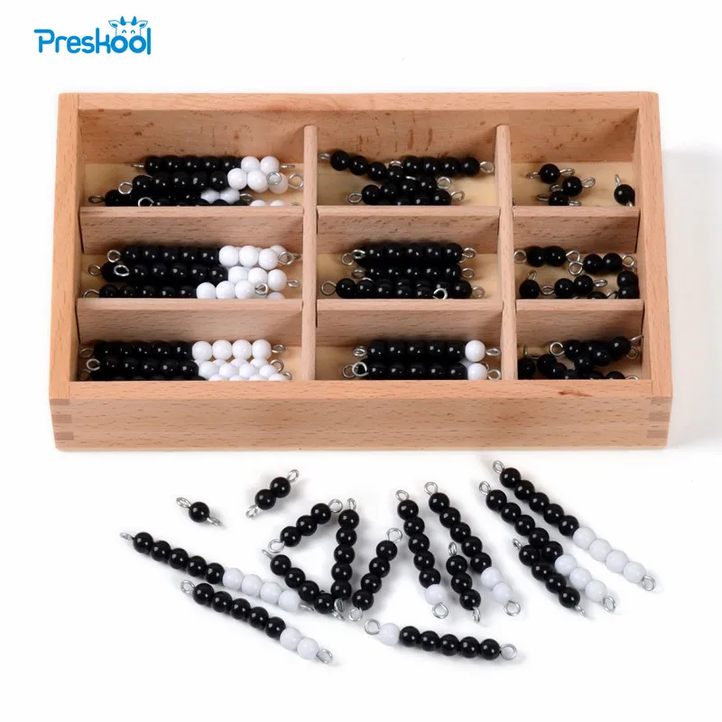 Montessori Black and White Checker Board Beads Math Toys Early Childhood Education Preschool Training Learning Toys