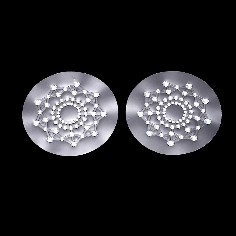 1 Pair Sexy Nipple Transparent Self Adhesive Breathable Comfortable Stickers Rhinestone Breast Petals Lingerie Pasties Bras