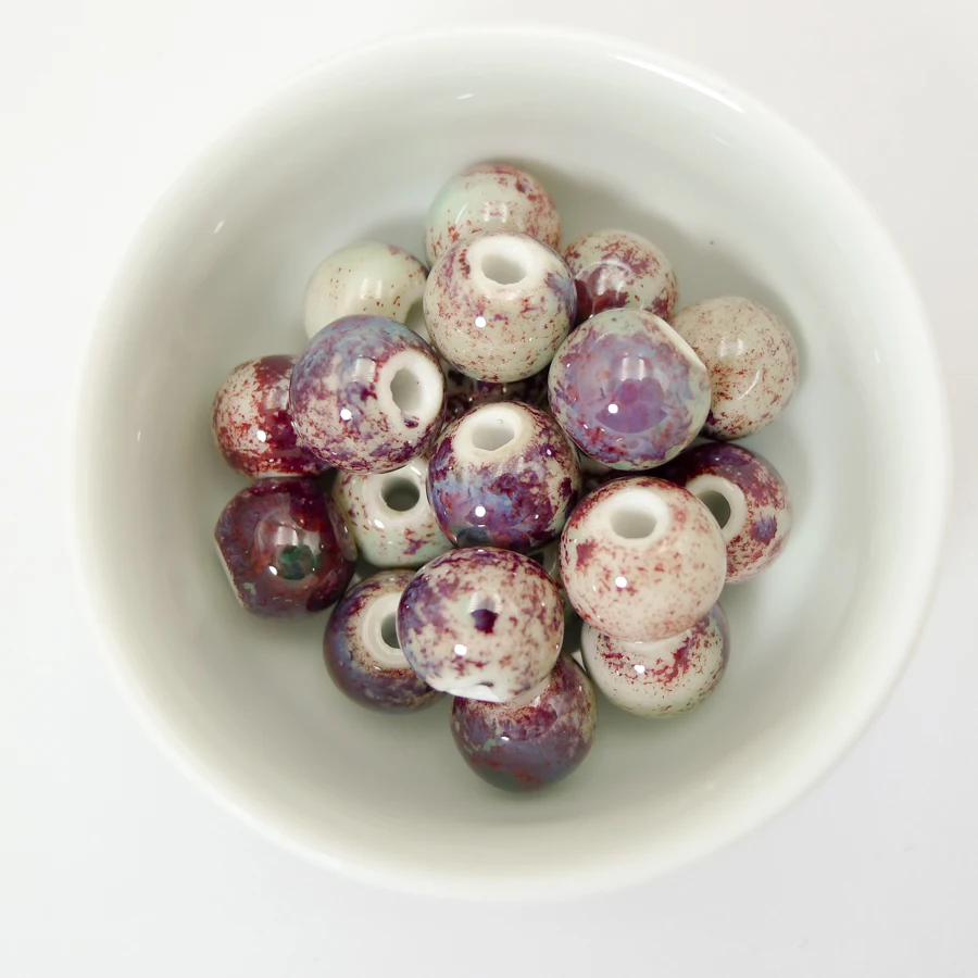 12# 40pcs Quality Ceramic Beads Not Wooden  For Earrings Making Porcelain Bead For Jewelry Making 12mm Components #A212B