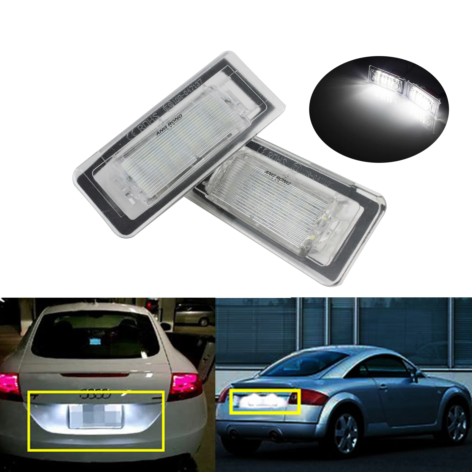 ANGRONG 2x SMD LED License Number Plate Light White Error Free For Audi TT MK1 8N 1999-06