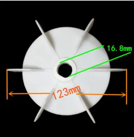 D shape Central hole Air Pump Fan Parts plastic fan blade 123mm