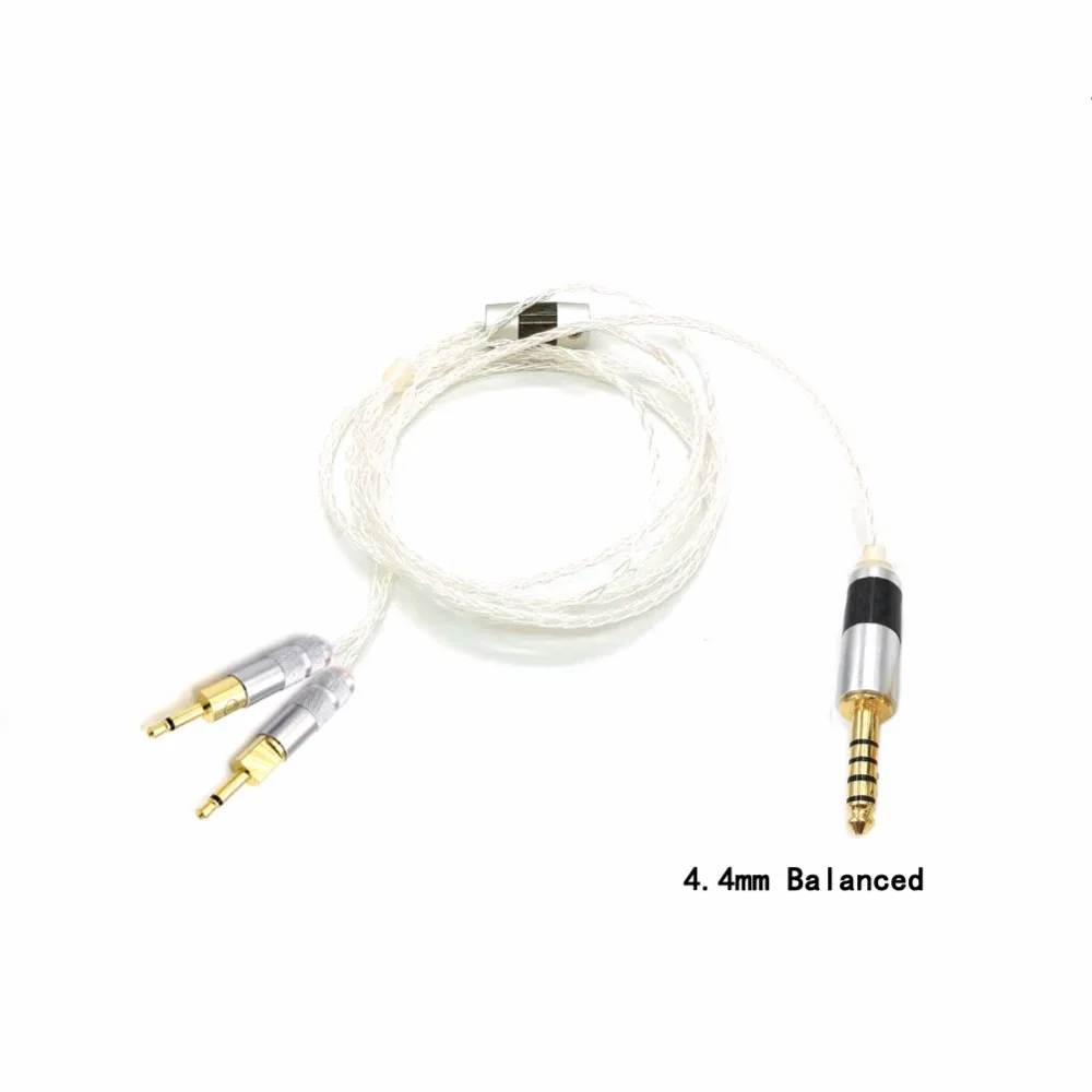 จัดส่งฟรีHaldane 2.5/3.5/4.4Mm Balanced 8CoreเงินหูฟังอัพเกรดสำหรับHD700 HD 700 M1060 M1060cหูฟัง