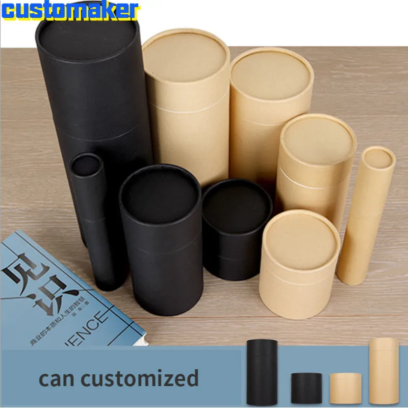 

5 pcs Kraft Paper Tube For Gift,Dry Fruit ,Nut,Storage Food Packaging Boxes Present Pot Silk Scarves Rolls