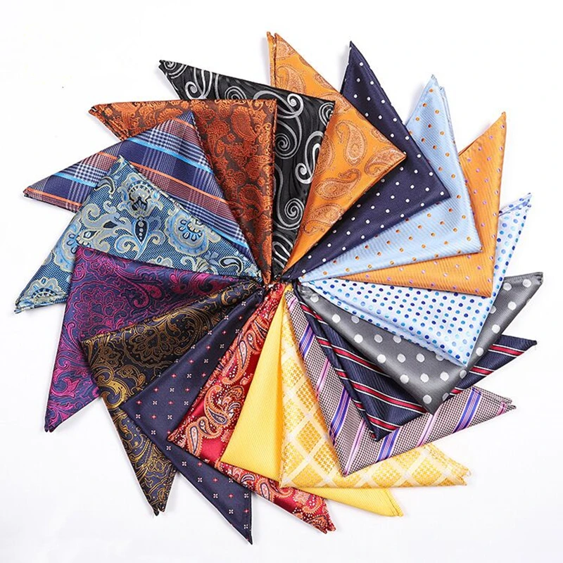 New 25*25CM pocket square vintage floral paisley silk handkerchief accessoires homme mariage